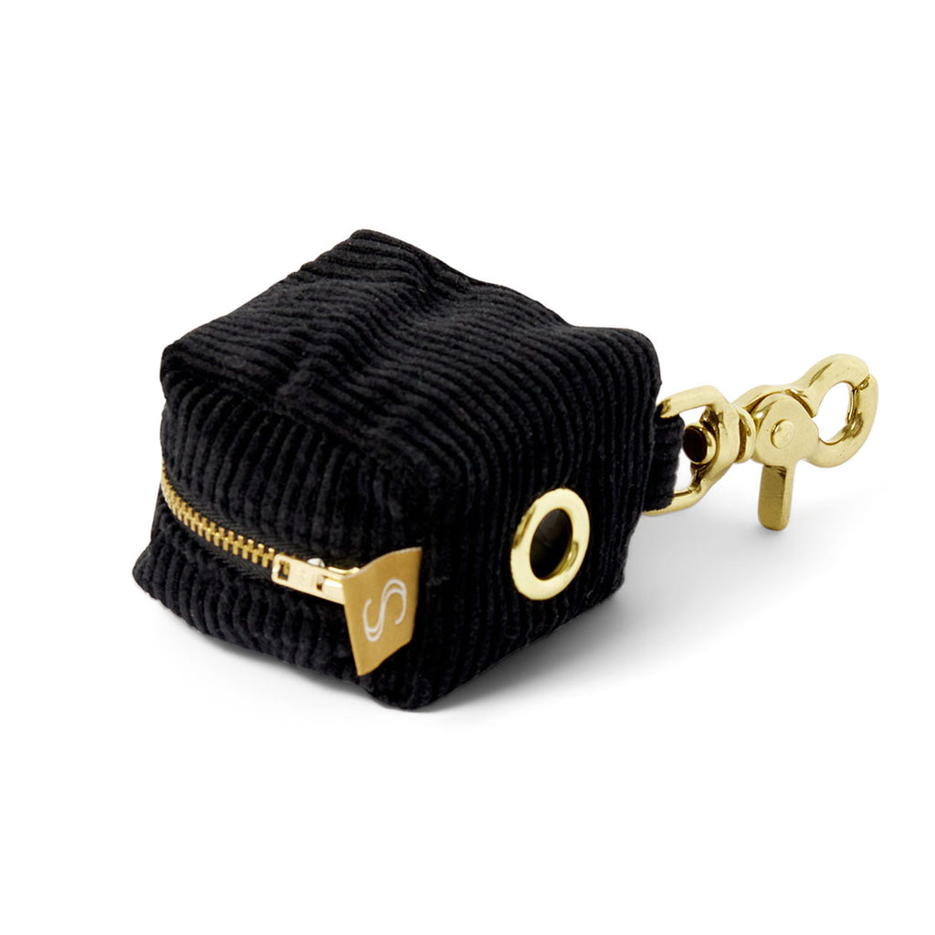 Corduroy Poop Bag Holder - Black