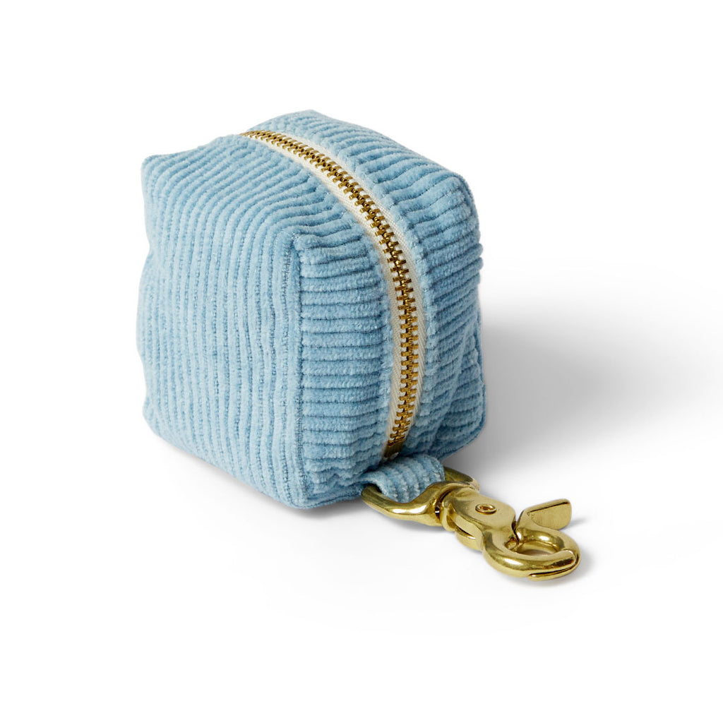 Corduroy Poop Bag Holder - Blue