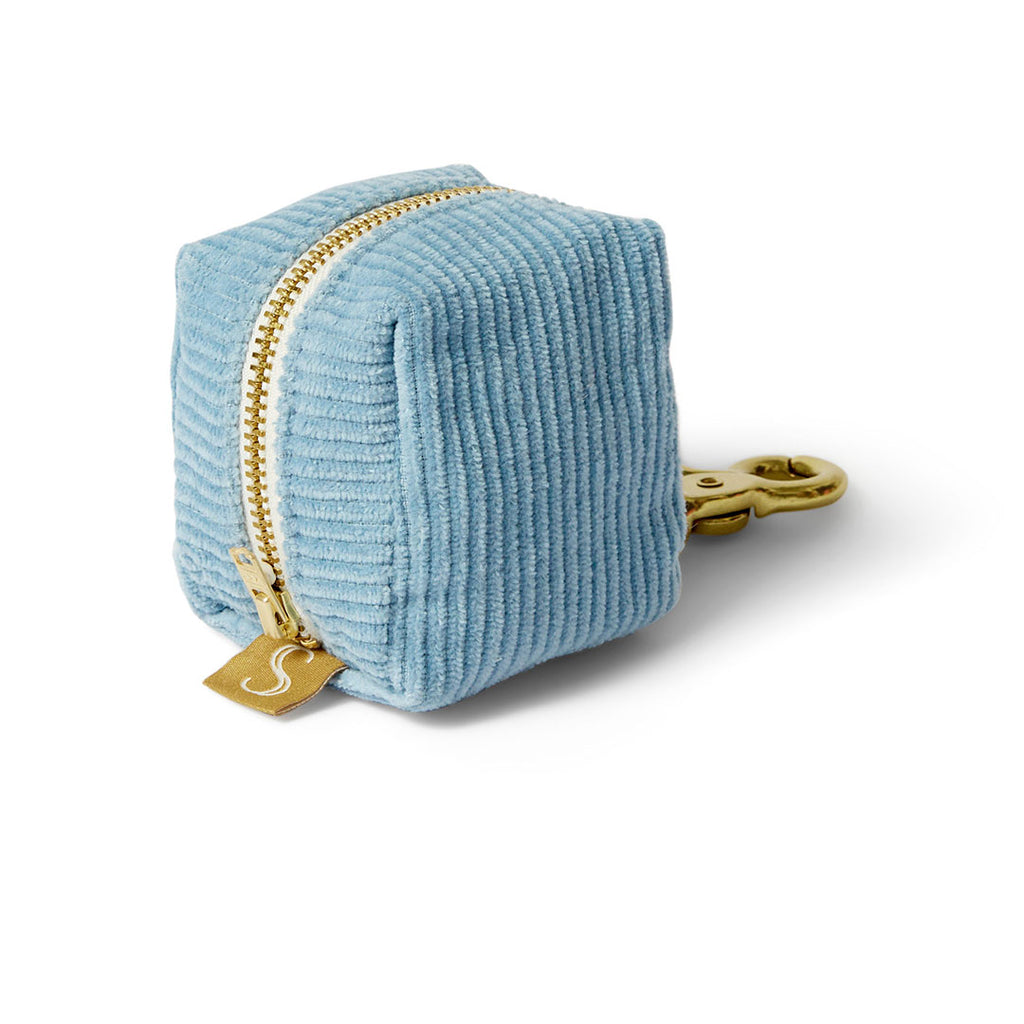 Corduroy Poop Bag Holder - Blue