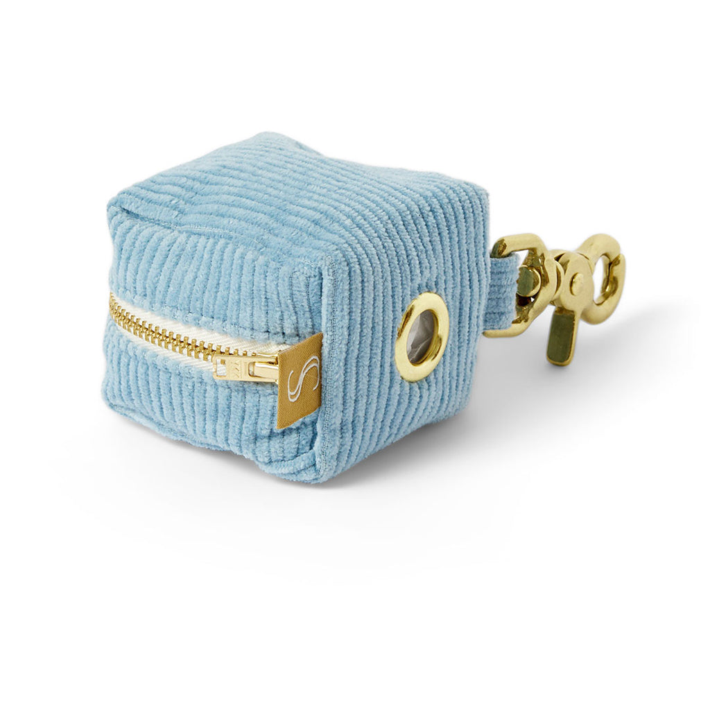 Corduroy Poop Bag Holder - Blue