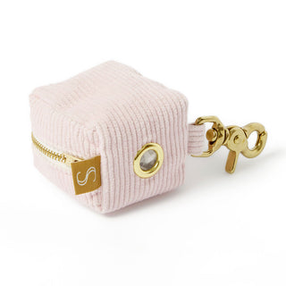 Corduroy Poop Bag Holder - Soft Pink