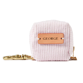 Corduroy Poop Bag Holder - Soft Pink
