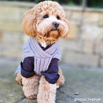 Merino Wool Weave Knit Dog Sweater - Charcoal