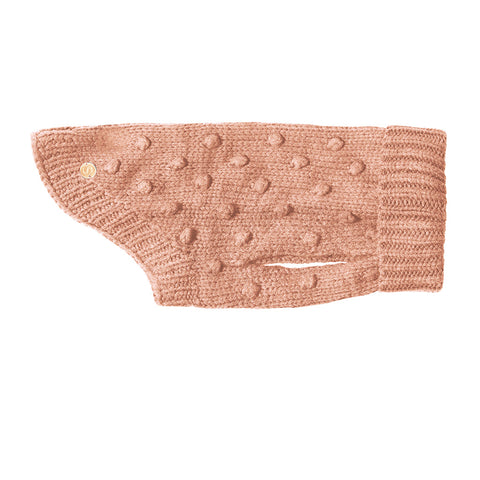 Merino Wool Bobble Knit Dog Sweater - Blush
