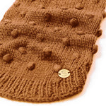 Merino Wool Bobble Knit Dog Sweater - Caramel