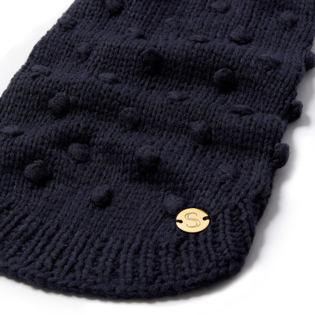 Merino Wool Bobble Knit Dog Sweater - Indigo
