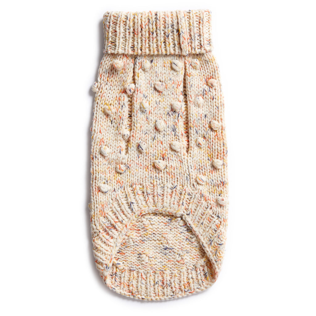 Merino Wool Bobble Knit Dog Sweater - Speckle