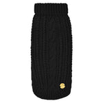 Merino Wool Cable Knit Dog Sweater - Black