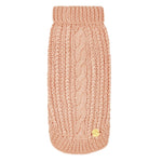 Merino Wool Cable Knit Dog Sweater - Blush
