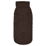 Merino Wool Cable Knit Dog Sweater - Brown