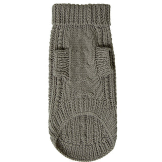 Merino Wool Cable Knit Dog Sweater - Charcoal