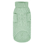 Merino Wool Cable Knit Dog Sweater - Mint