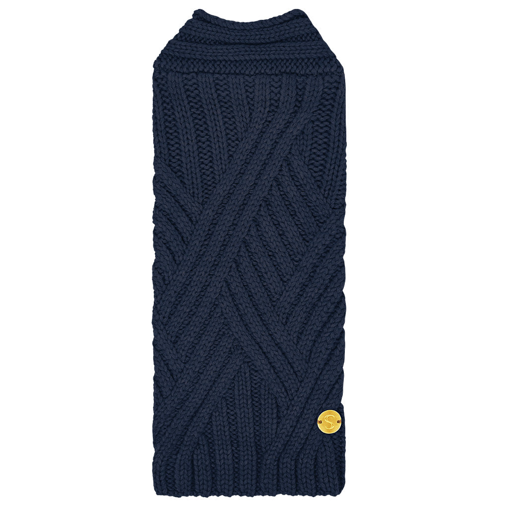 Merino Wool Weave Knit Dog Sweater - Indigo