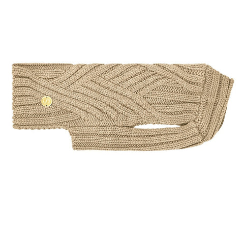 Merino Wool Weave Knit Dog Sweater - Oat