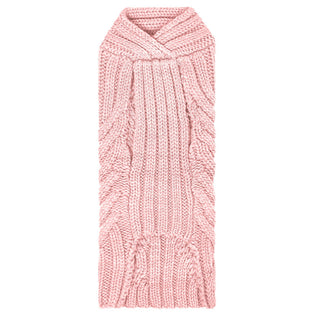 Merino Wool Weave Knit Dog Sweater - Soft Pink